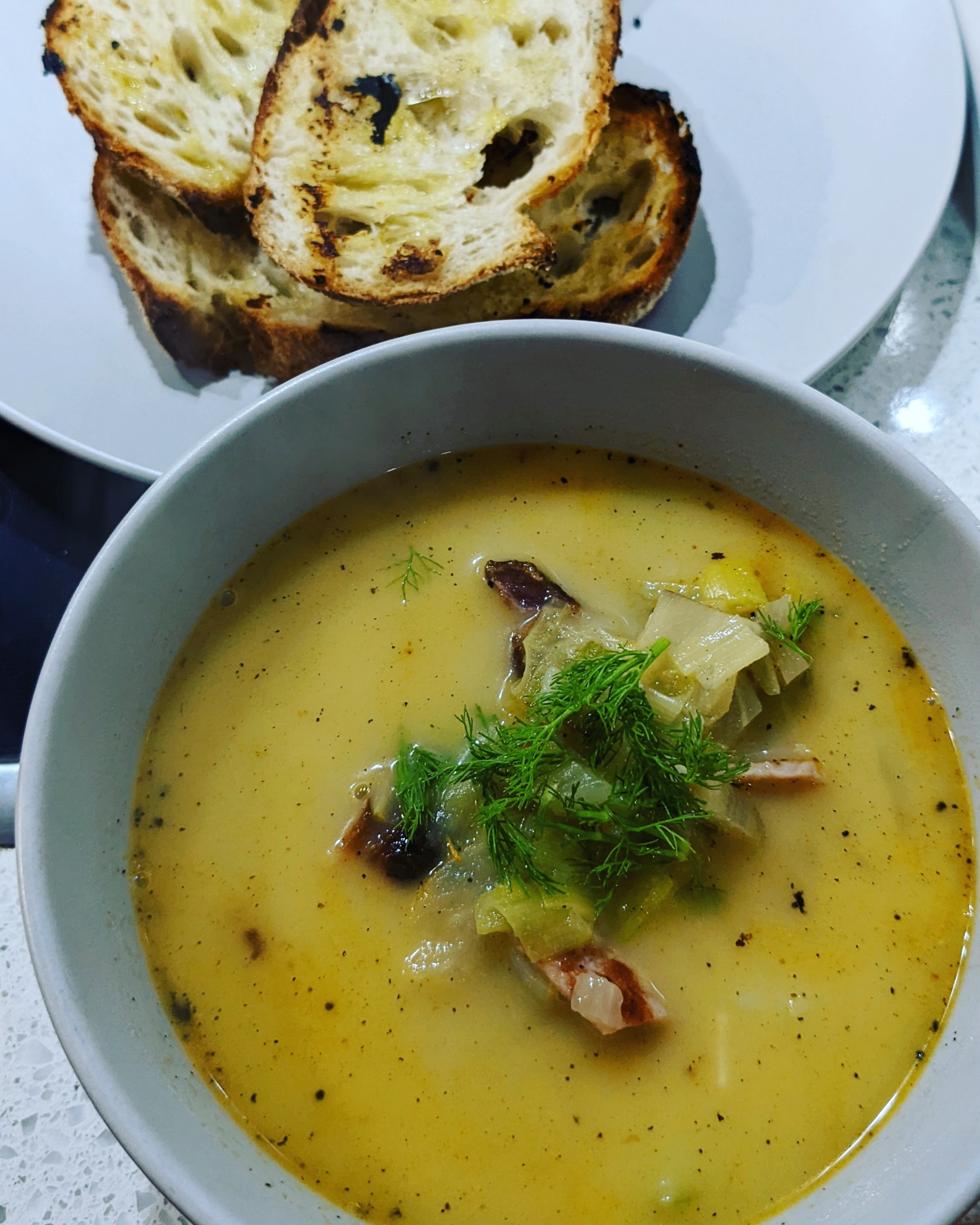 hearty home made fennel soup