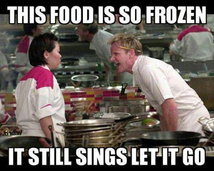 Gordon Ramsay telling someone their seafood is frozen